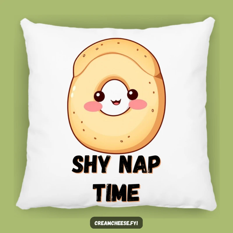 Funny Cream Cheese Pillow: Cozy Cushion with Shy Wedge & Bagel, Adorable Funny Gift!