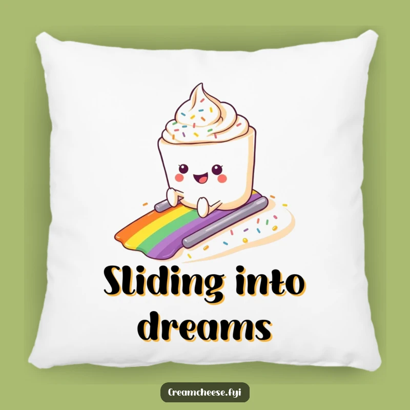 Funny Cream Cheese Sprinkle Slide Pillow: Cozy Adventure Comfort