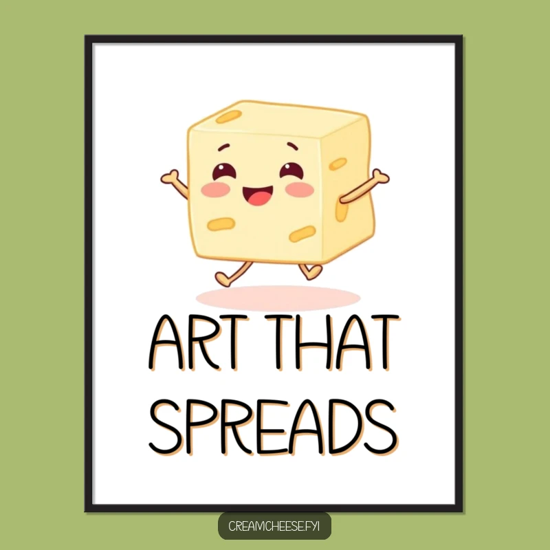 Funny Cream Cheese Skipping Digital Art - Instant Joyful Decor Funny Gift