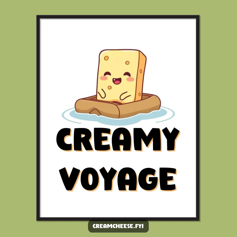 Funny Cream Cheese Digital Art - Giggling Raft Print for Whimsical Decor