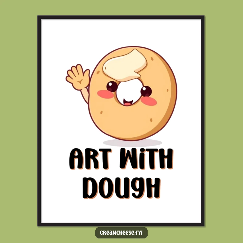 Funny Bagel Wave Digital Art - Instant Cheerful Decor Funny Gift