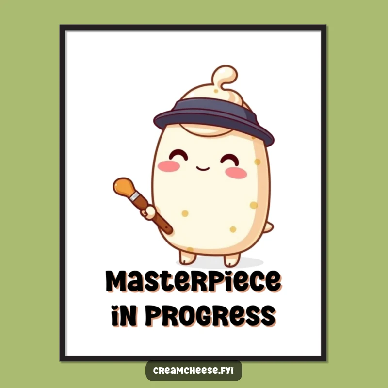 Funny Cream Cheese Painter Digital Art Stylized Character