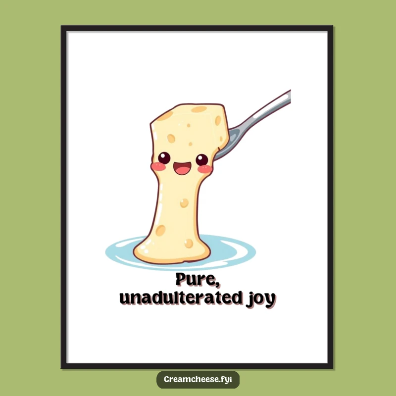 Funny Cream Cheese Waterslide Digital Art: Printable Humor for Foodie Spaces