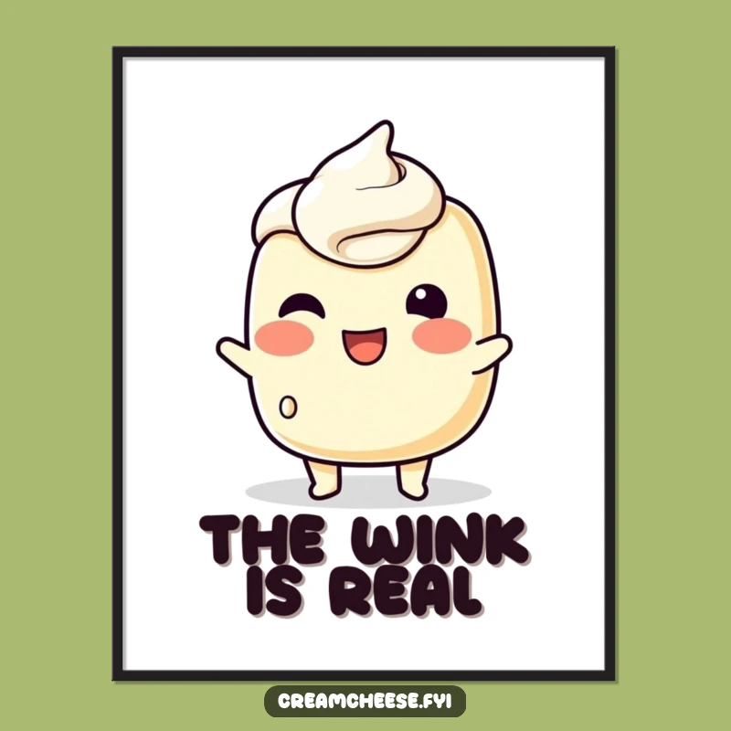 Funny Cream Cheese Wink Digital Art: Playful Spread for Your Walls