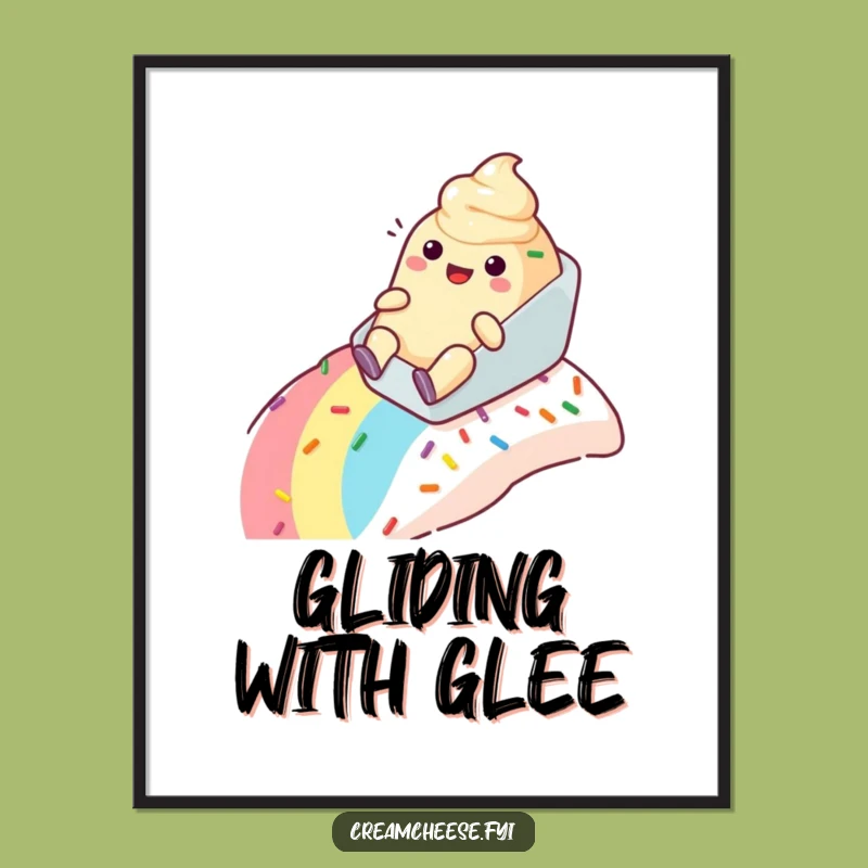 Funny Cream Cheese Sprinkle Digital Print - Instant Joyful Art for Your Space