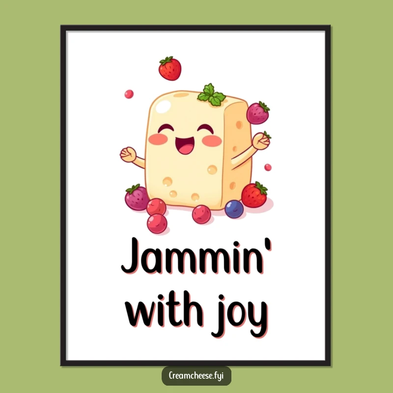 Funny Cream Cheese Juggling Digital Print - Instant Joyful Food Art for Your Walls