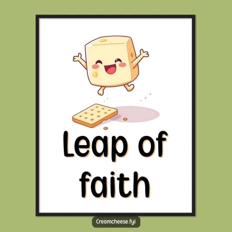 Funny Cream Cheese Leap Digital Art: Instant Inspirational Decor