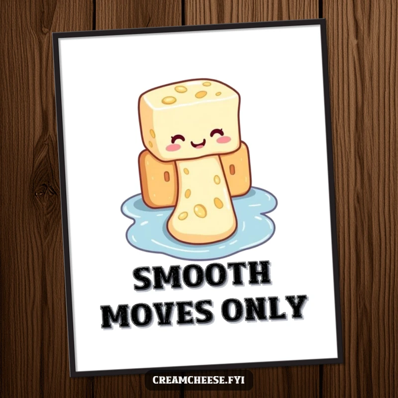 Funny digital art of cream cheese on a cracker waterslide, a hilarious and easily shareable piece of art.