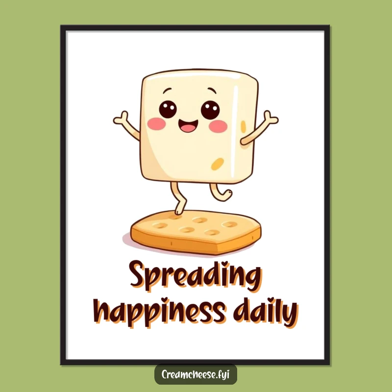 Funny Cream Cheese Digital Art: Instant Whimsical Decor for Your Kitchen
