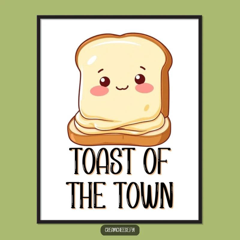 Funny Cream Cheese Wink Digital Art: Instant Playful Charm for Your Walls