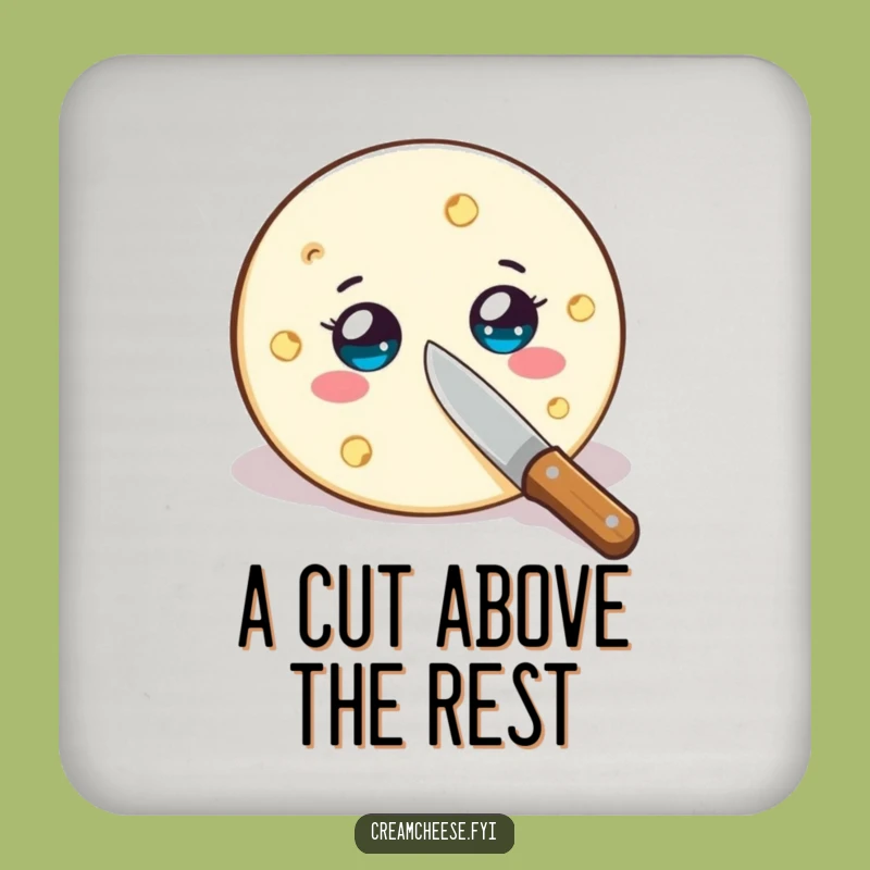 Funny Cream Cheese Slice Coaster: Protect Surfaces with Dairy Humor