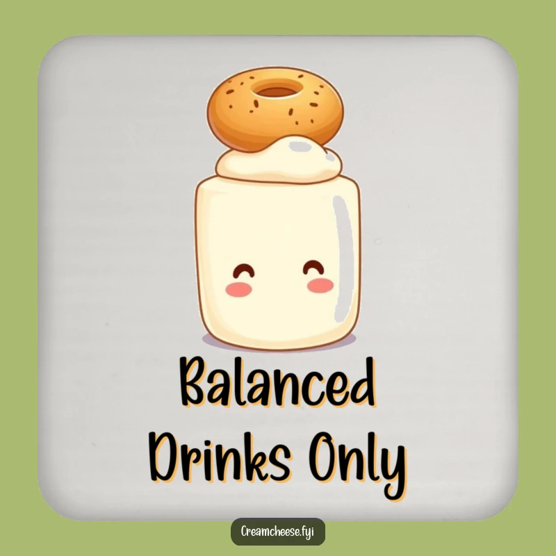 Funny Cream Cheese Bagel Balance Coaster: Protect Surfaces with Breakfast Style