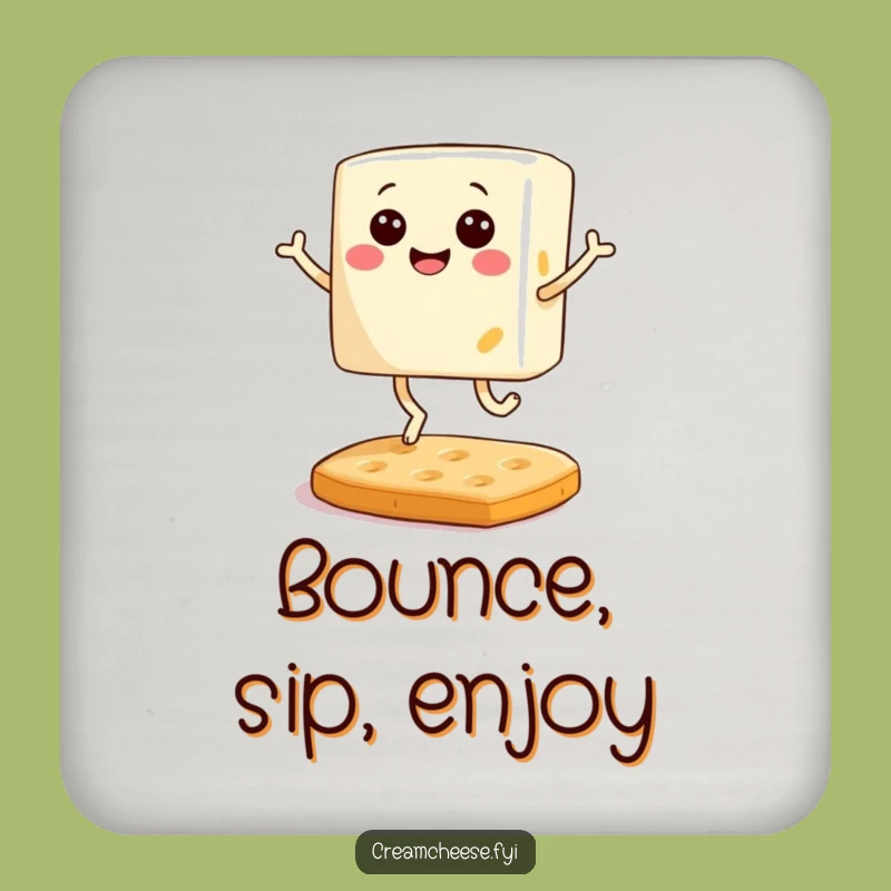 Funny Cream Cheese Coaster Set: Protect Surfaces with Breakfast Charm