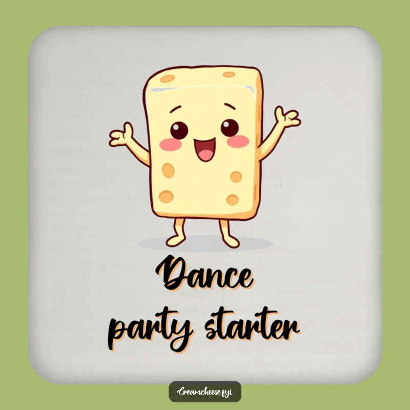Funny Cream Cheese Coaster: Protect Surfaces with a Dancing Block, Fun Funny Gift
