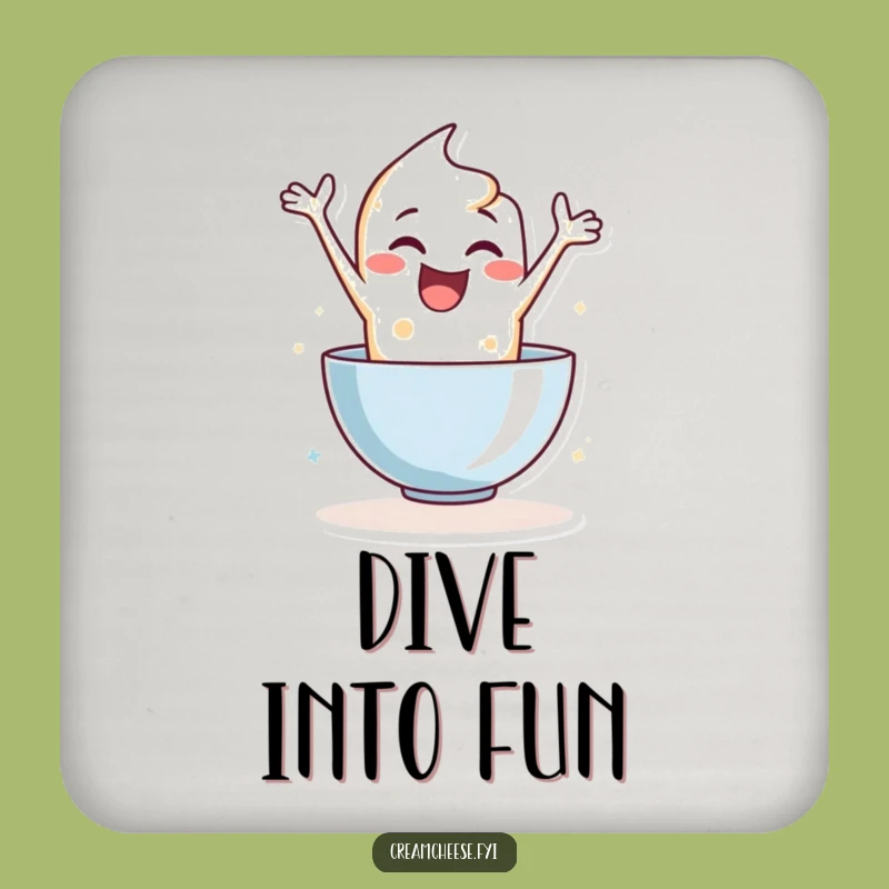 Funny Cream Cheese Leaping Coaster: Protect Surfaces with Enthusiastic Style