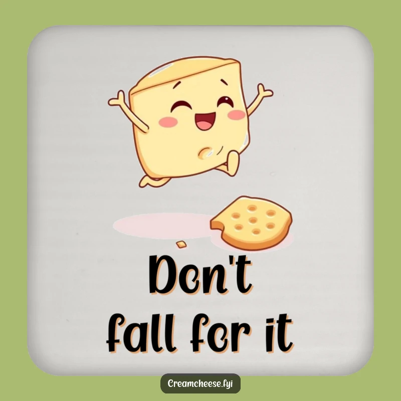 Funny Cream Cheese Wedge Coaster - Hilarious Table Protector, Perfect Foodie Gift