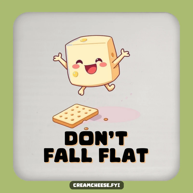 Funny Cream Cheese Leap Coaster: Sip with Triumph!