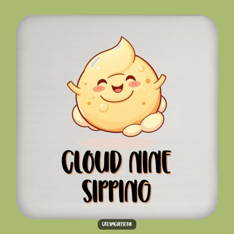 Funny Cream Cheese Blob Coaster - Cheerful Bagel Protection, Gift