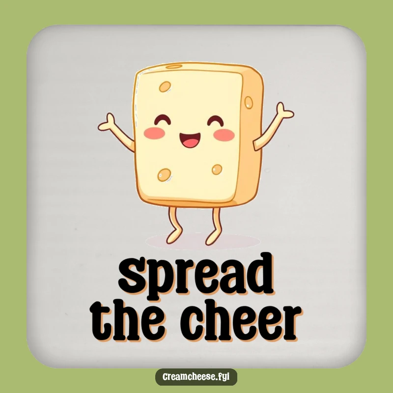 Funny Cream Cheese Coaster: Protect Surfaces with Dancing Dairy, Unique Funny Gift!