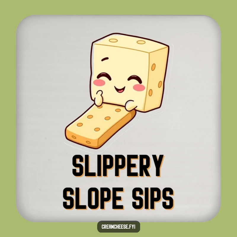 Funny Cream Cheese Cracker Slide Coaster: Protect Surfaces with Snack Humor