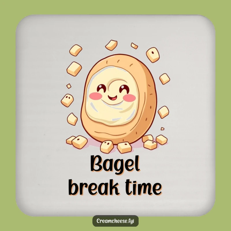 Funny Cream Cheese Juggling Bagels Coaster: Giggling Spread Drink Mat, Party Gift