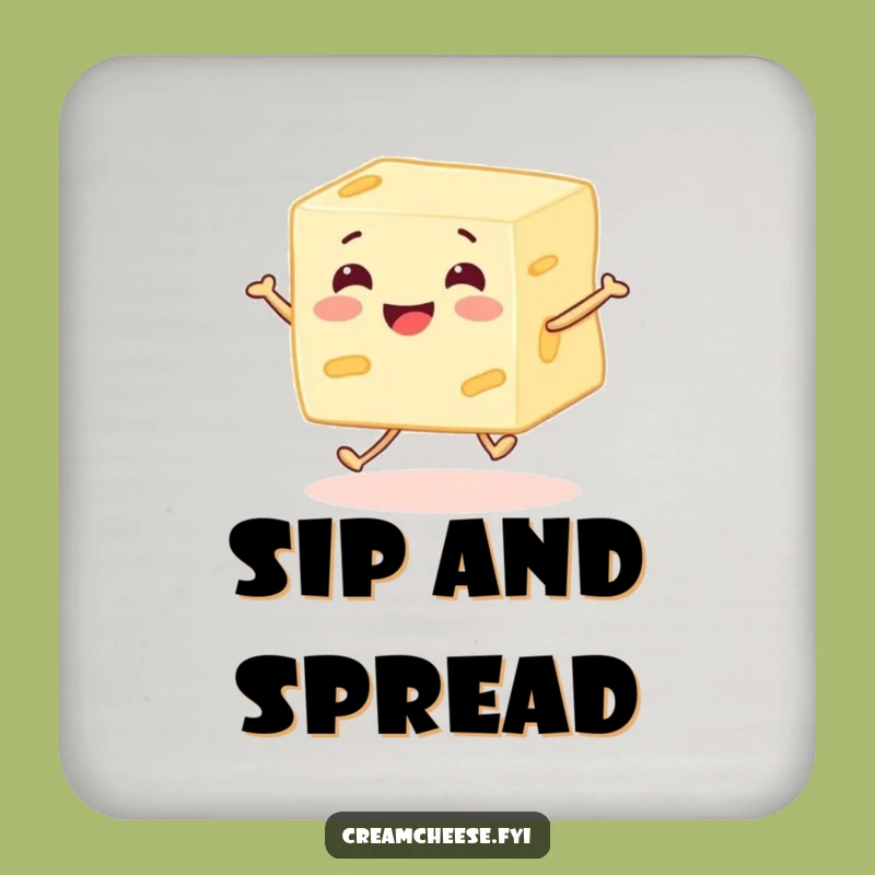 Funny Cream Cheese Skipping Coaster - Protect Surfaces Funny Gift