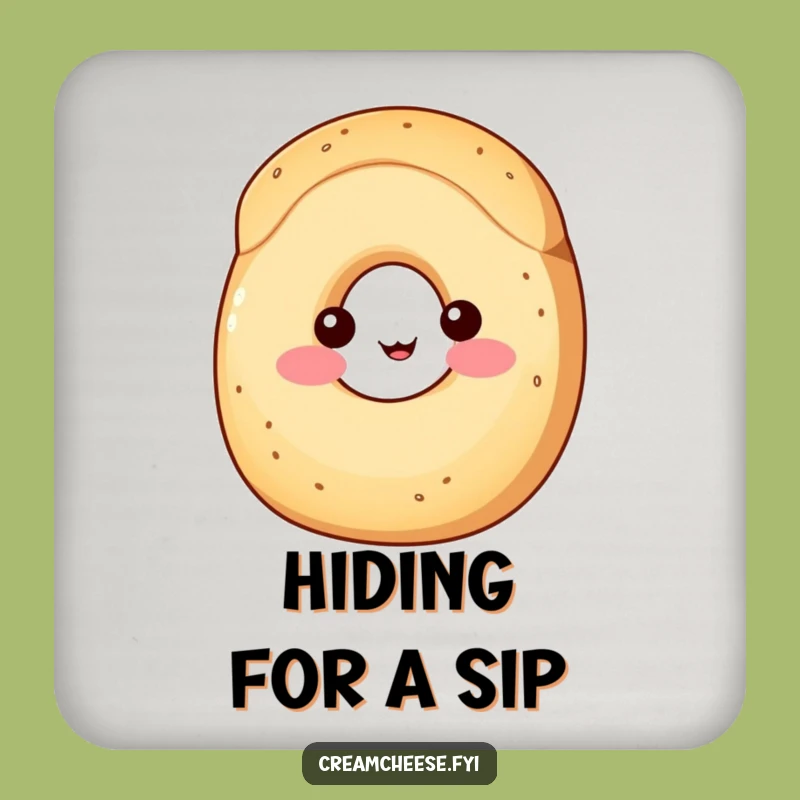 Funny Cream Cheese Coaster: Shy Wedge & Bagel, Unique Funny Gift!