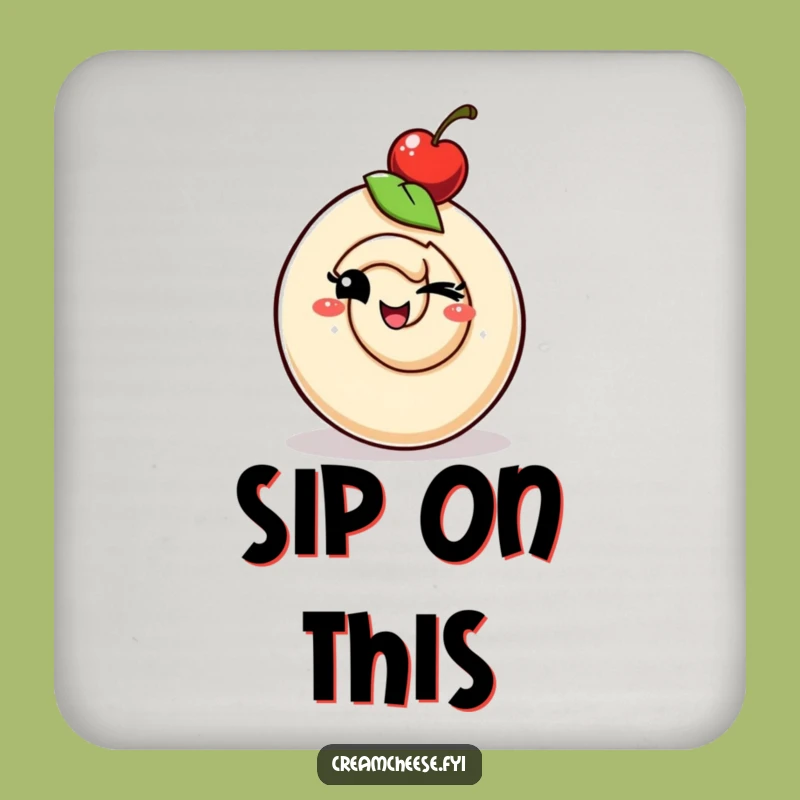 Funny Cream Cheese Wink Coaster - Playful Protection Funny Gift