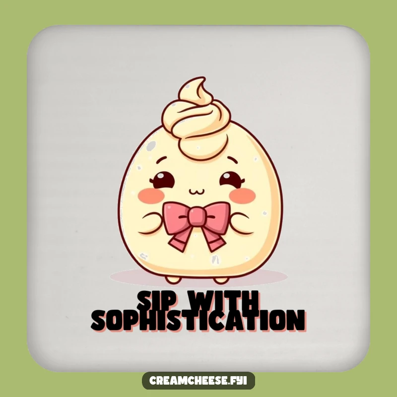 Funny Cream Cheese Bow Coaster: Protect Surfaces with Spreadable Grace