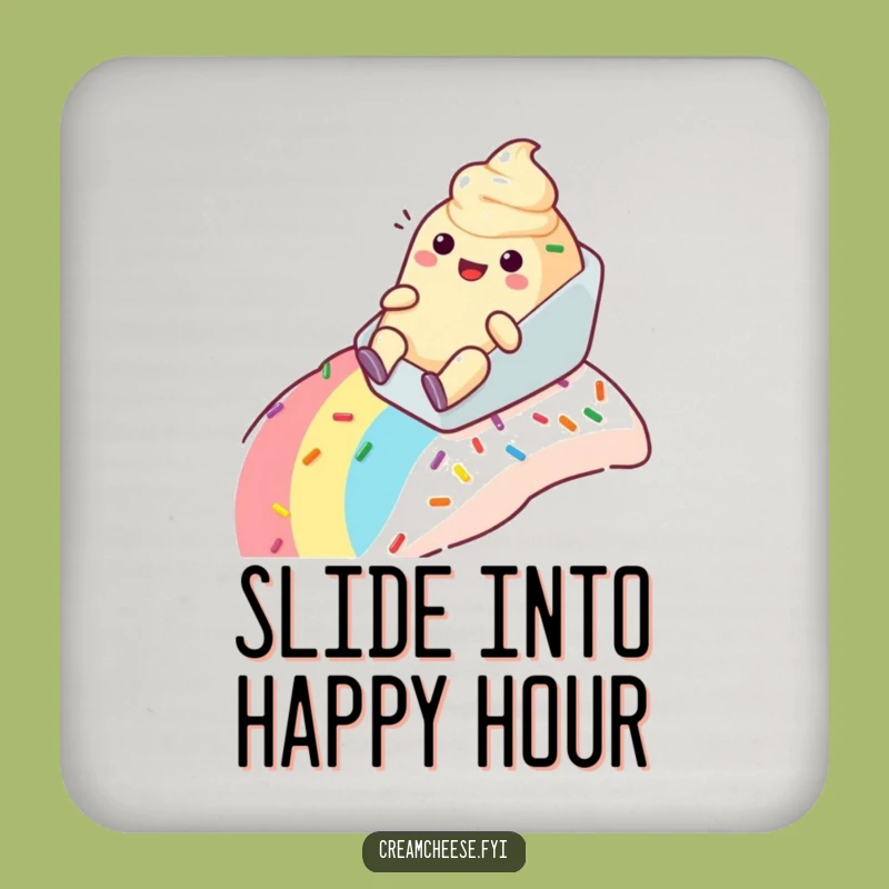 Funny Cream Cheese Sprinkle Coasters - Protect Surfaces with Joyful Ride Art