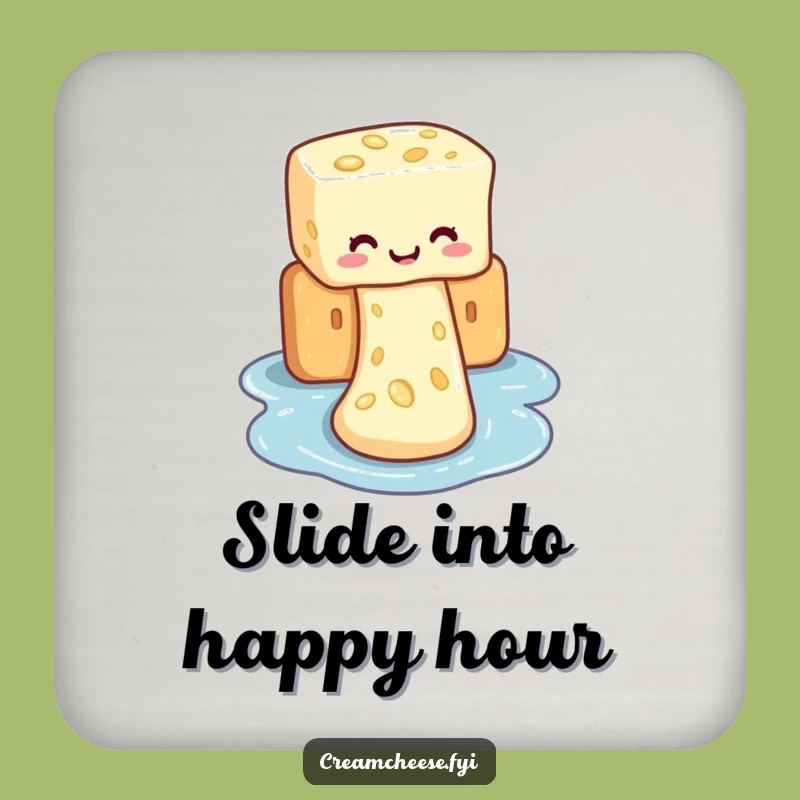 Funny Cream Cheese Waterslide Coaster: Protect Surfaces with Cheesy Humor