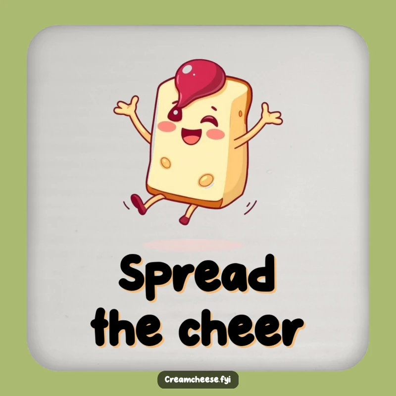 Funny Cream Cheese Cartwheel Coaster: Sip with a Smile!