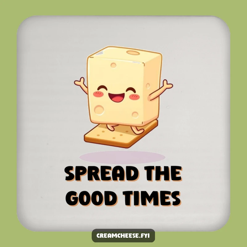 Funny Cream Cheese Hop Drink Coaster - Joyful Cracker Protection, Gift