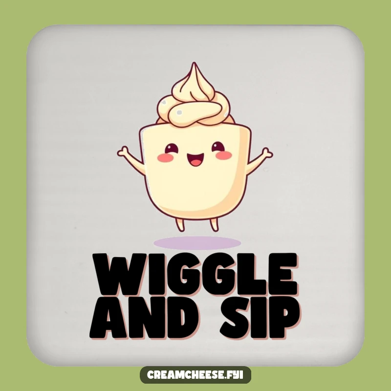 Funny Cream Cheese Wiggle Dance Coaster: Happy Tub Drink Mat, Perfect Party Gift