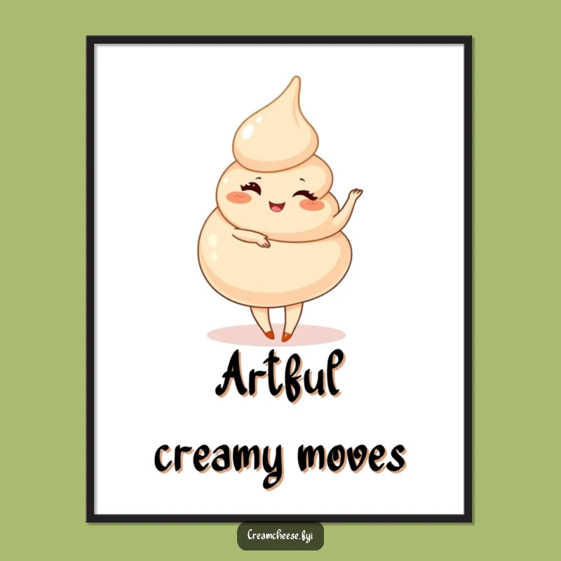 Funny Cream Cheese Swirl Pirouette Poster - Playful Art Print, Great Gift