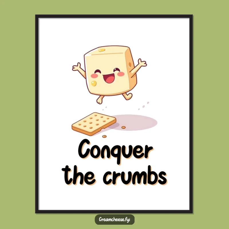 Funny Cream Cheese Leap Poster: Inspirational Wall Art