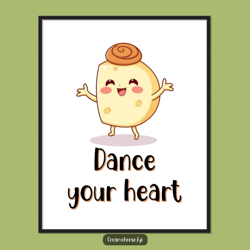 Funny Cream Cheese Dance Poster: Festive Wall Art