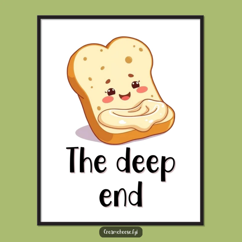 Funny Baguette Cream Cheese Poster: Adorn Your Walls with this Hilarious Bread Art