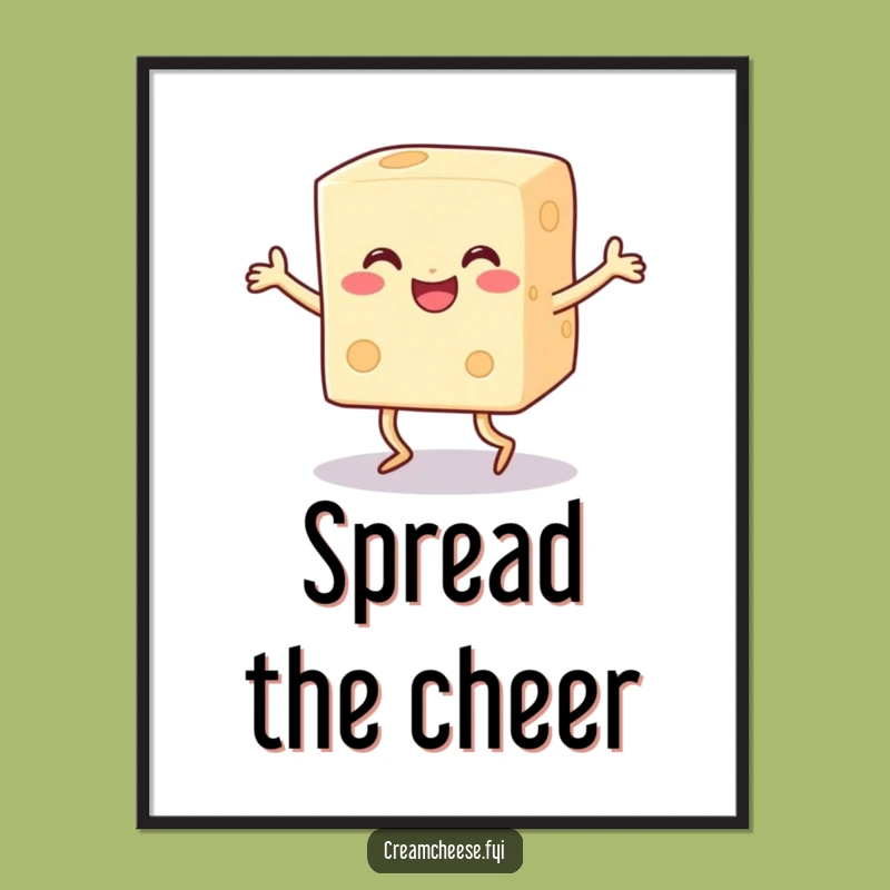Funny Cream Cheese Dance Poster: Whimsical Wall Art for Kitchens