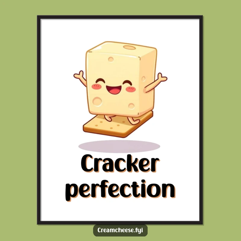 Funny Cream Cheese Hop Poster - Joyful Cracker Art Print, Great Gift