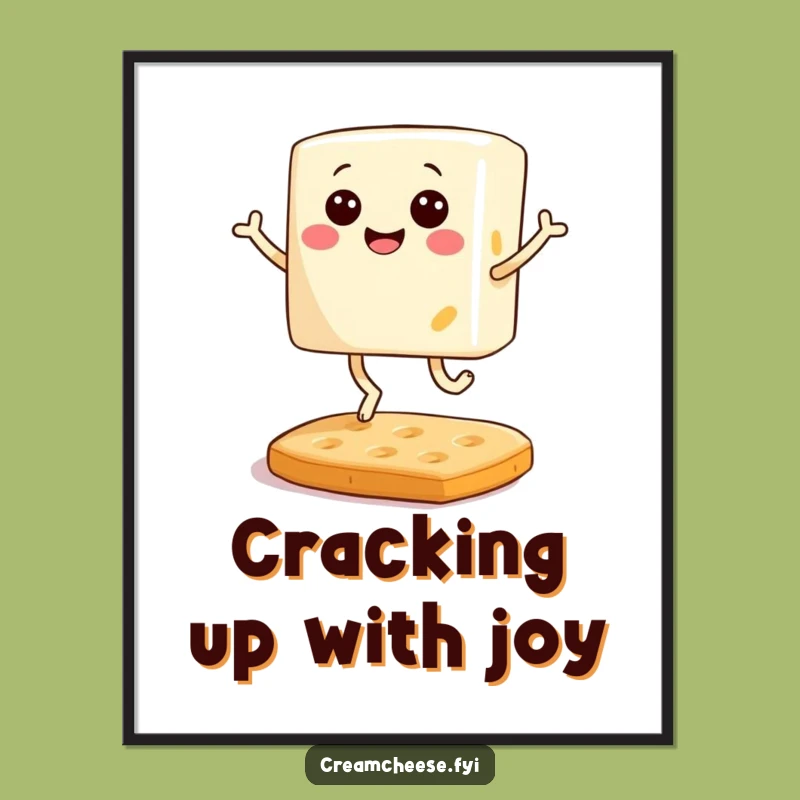 Funny Cream Cheese Poster: Whimsical Wall Art for a Joyful Kitchen