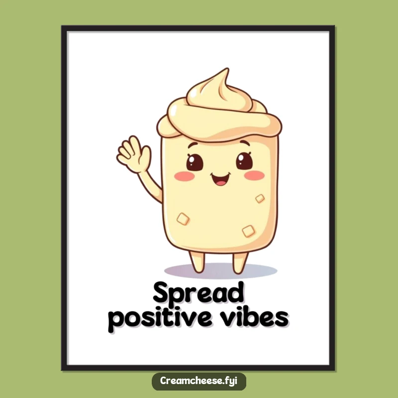 Funny Cream Cheese Wave Poster - Cheerful Greeting Art Funny Gift