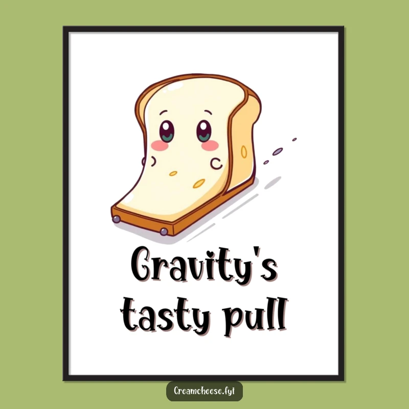 Funny Cream Cheese Toast Slide Poster - Eager Art Print, Great Gift