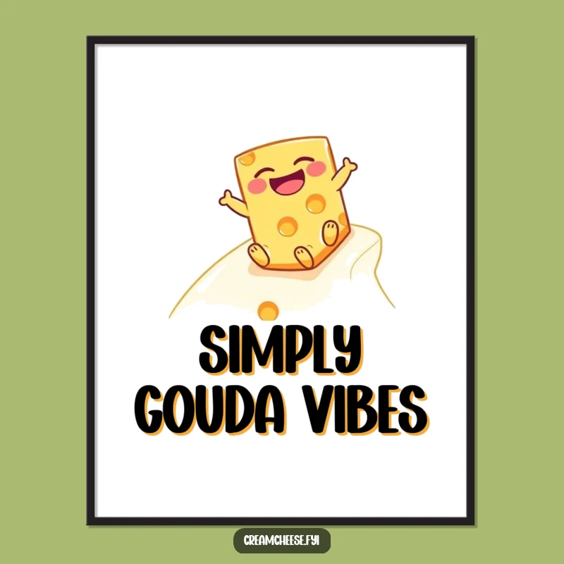 Funny Cheese Block Poster: Hilarious Dairy Art for Wall Decor