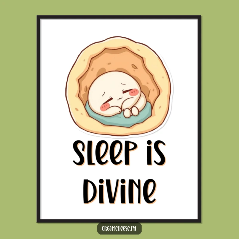 Funny Cream Cheese Nap Poster: Sleepy Hollow Art - Content Character Decor