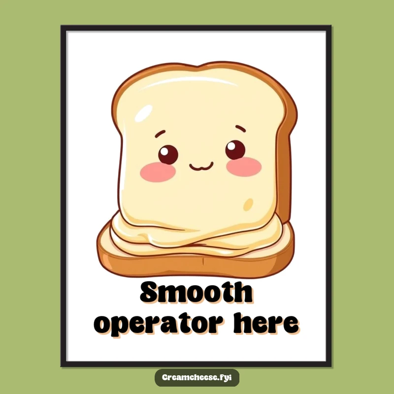 Funny Cream Cheese Wink Poster: Playful Wall Art for a Cheesy Vibe