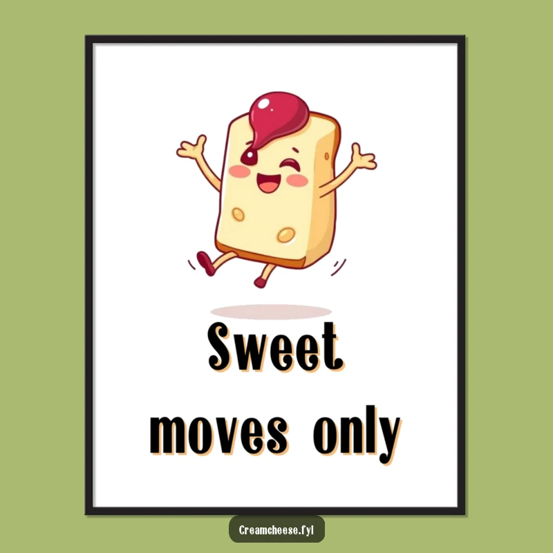 Funny Cream Cheese Cartwheel Poster: Energetic Wall Art