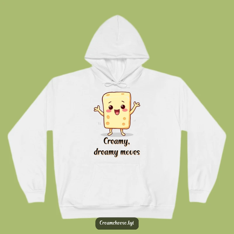 Funny Cream Cheese Hoodie: Cozy Dancing Dairy, Warm Funny Gift for Party Goers
