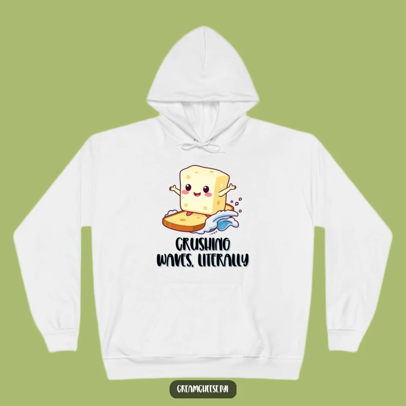 Funny Cream Cheese Surfer Hoodie: Cozy Toast Wave Sweatshirt Funny Gift
