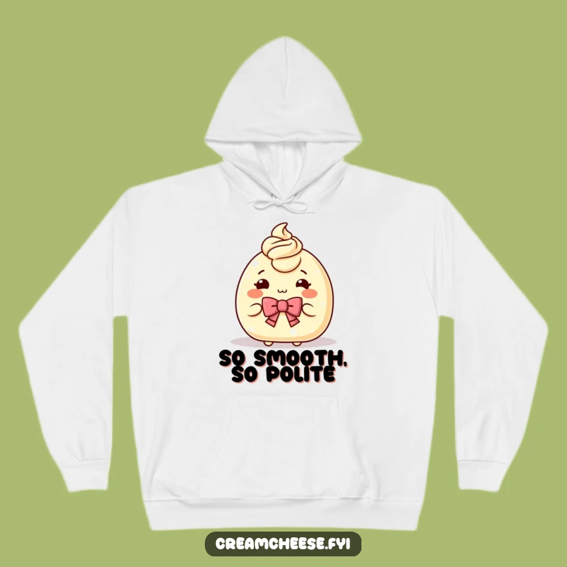Funny Cream Cheese Bow Hoodie: Cozy Humor and a Gracious Spread